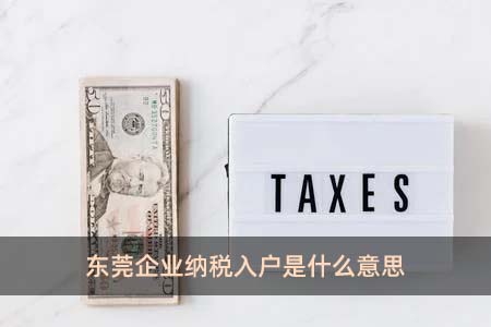 东莞企业纳税入户是什么意思